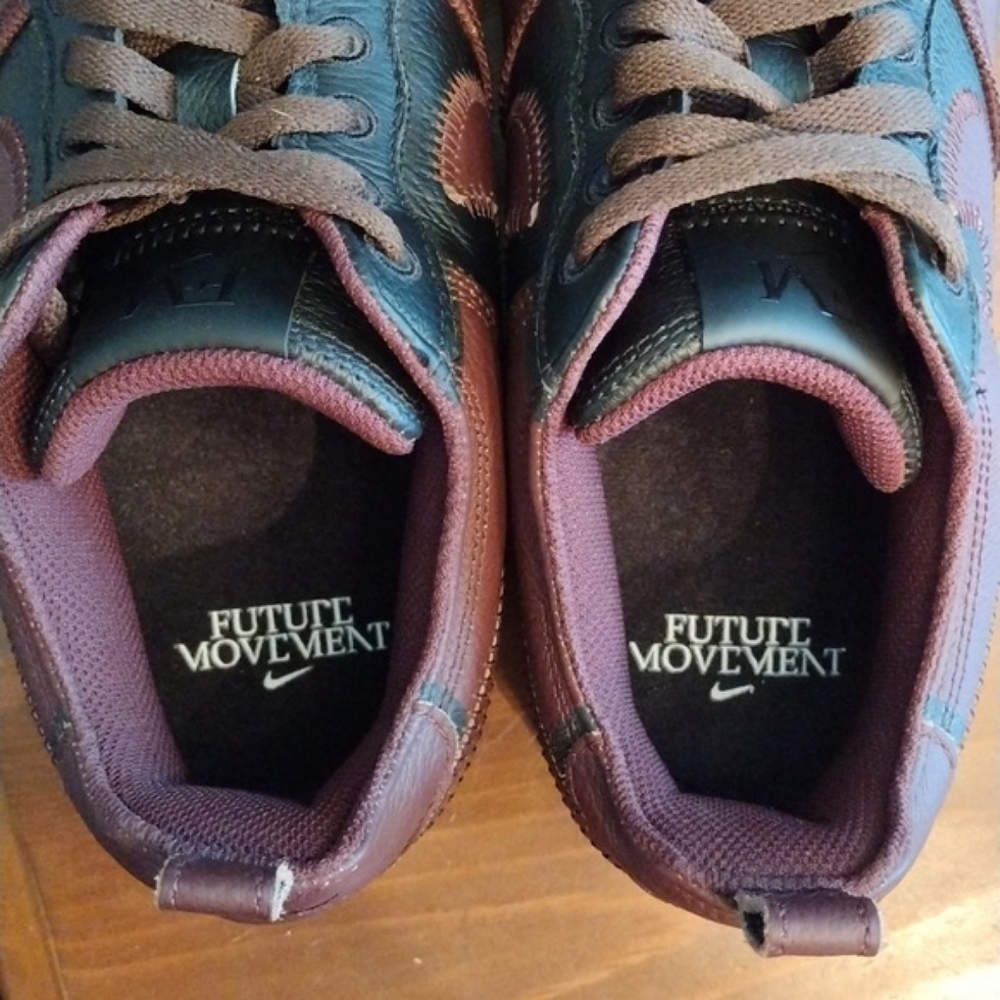 Nike Air Force 1 Low "Future Movement" Leather, Size 9, Black/Burgundy - Picture 7 of 11